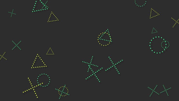 Motion abstract geometric shapes crosses and triangles