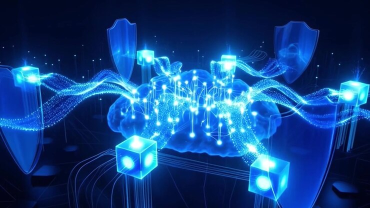 Visualizzazione della sicurezza del cloud computing e della protezione dei dati digitale