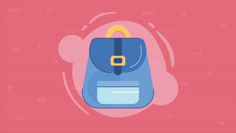 blue school bag equipment animation