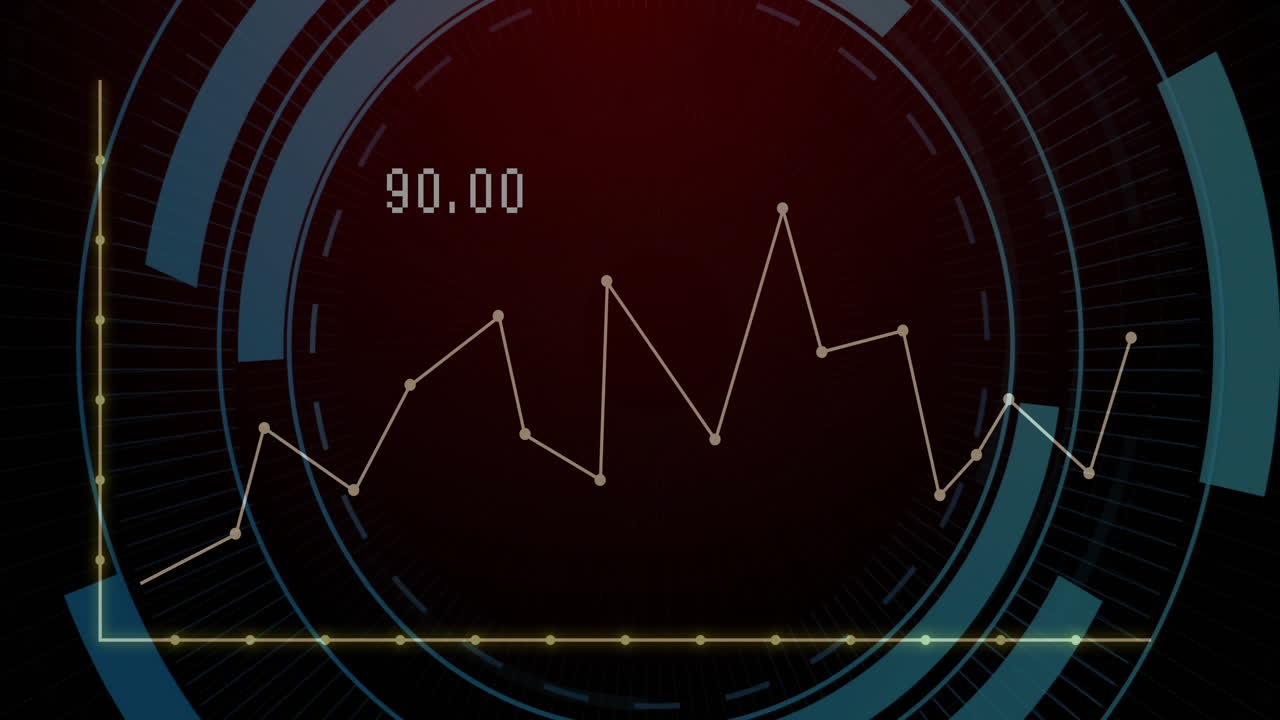 animación de procesamiento de datos digitales sobre escaneo de alcance en fondo oscuro