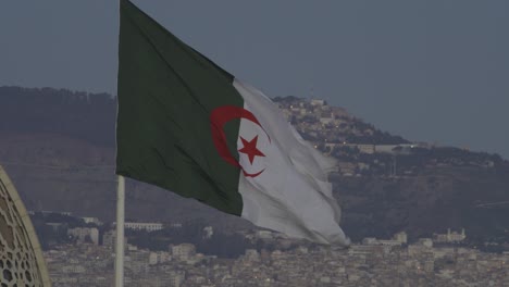 bandiera dell'algeria che sventola all'alba del giorno