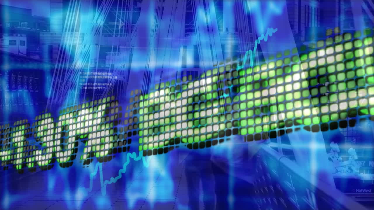 messaggio digitale con uno sfondo animato blu