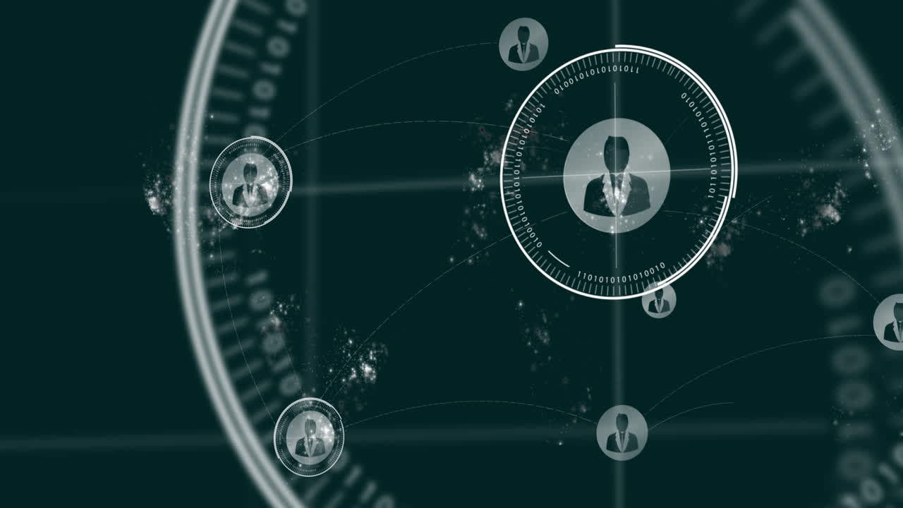 녹색 배경에 대한 높은 점수 텍스트 배너 위에 프로필 아이콘의 네트워크의 애니메이션