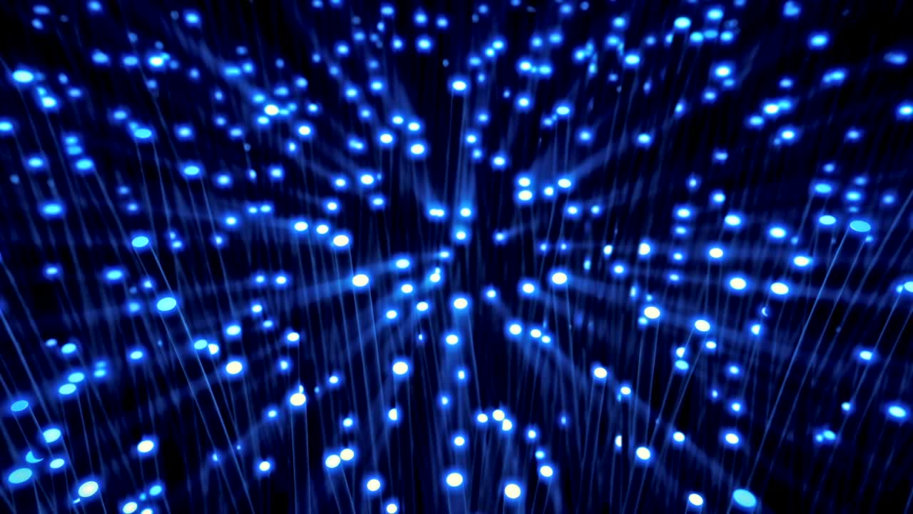 무결한 추상 애니메이션 광섬유 광 신호의 분포