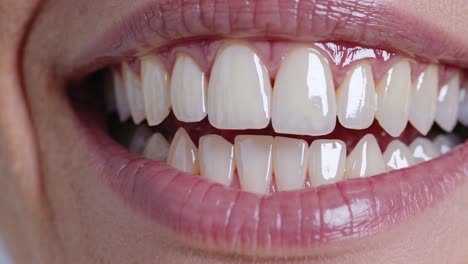 close-up video of a smiling mouth showing clean teeth