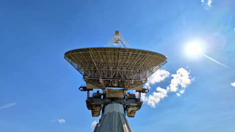 radio telescope under a clear blue sky