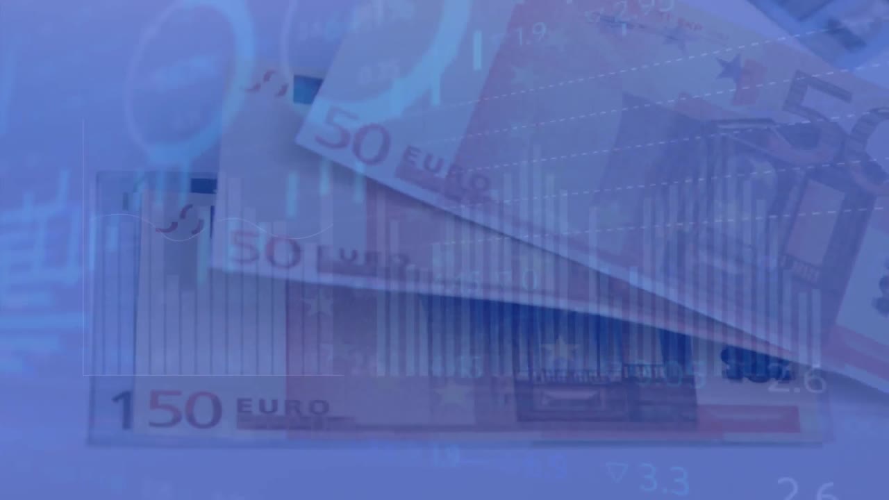 animazione dell'elaborazione dei dati sulle banconote