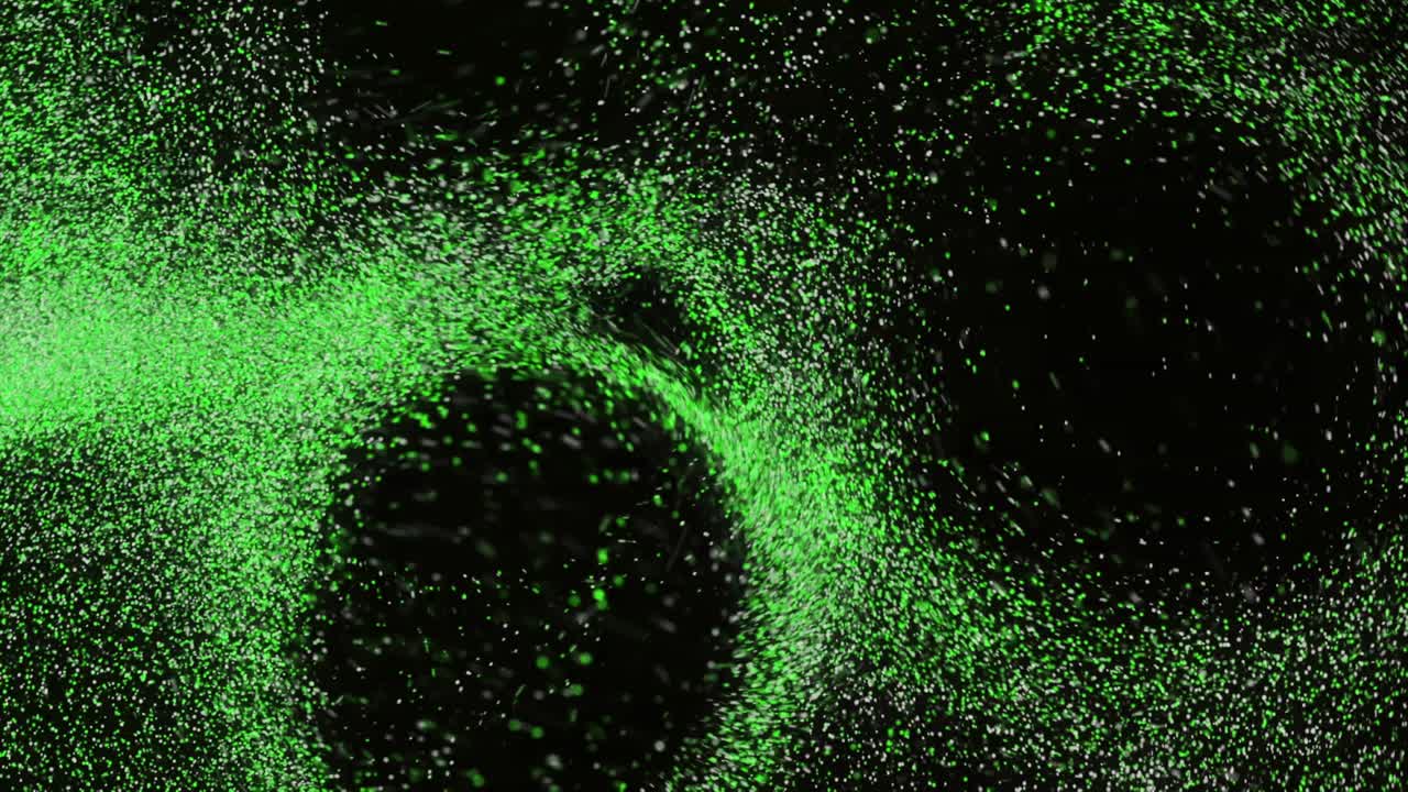 추상적인 녹색 입자 나선형