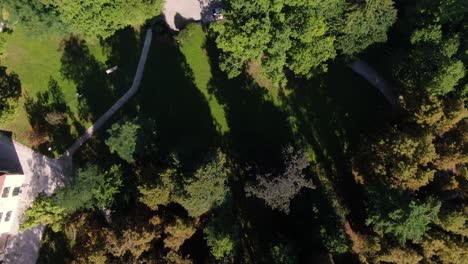 A-drone-shot-over-a-Castle-Snežnik-in-Slovenia