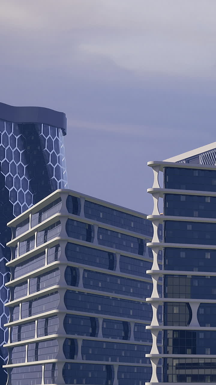 Edifici alti con finestre in vetro sono visibili in un contesto urbano