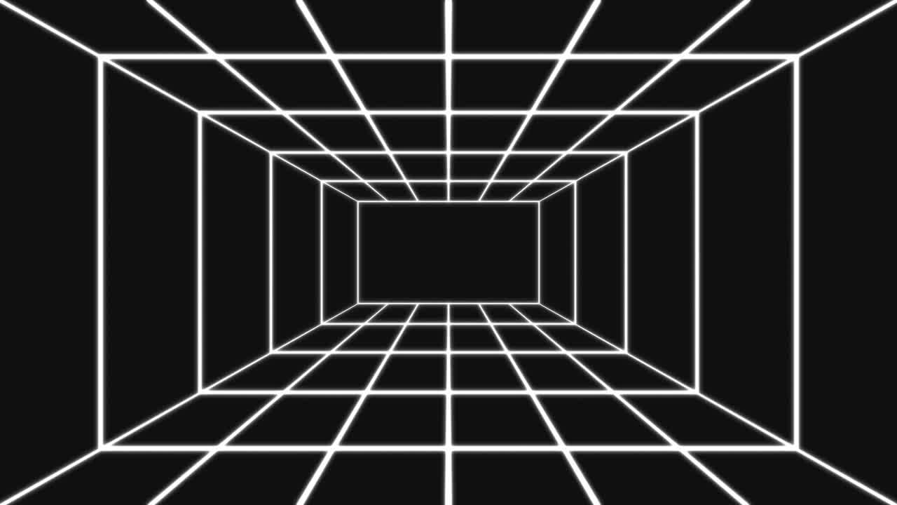 4k líneas cuadradas abstractas infinito zoom bucle animación fondo en blanco y negro