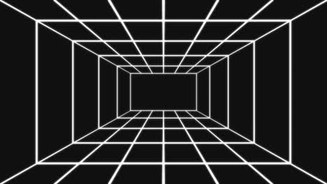 4k líneas cuadradas abstractas infinito zoom bucle animación fondo en blanco y negro