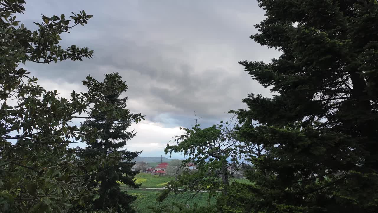 Timelapse nature clouds moving rural field countryside landscape Greece