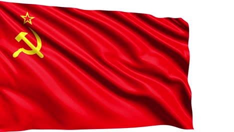 bandera de la unión soviética con estructura de tela en el viento (canal alfa, en bucle)