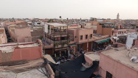 rustic moroccan traditional old town neighbourhood houses across the downtown skyline