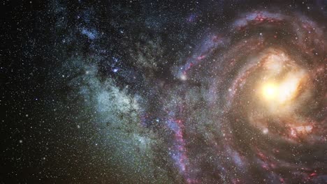 vista de galaxias moviéndose y expandiéndose en el universo oscuro