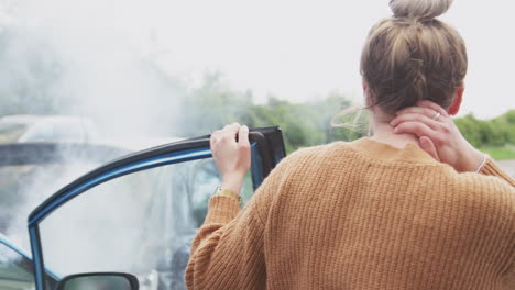 Two-Female-Drivers-Getting-Out-Of-Cars-After-Auto-Accident