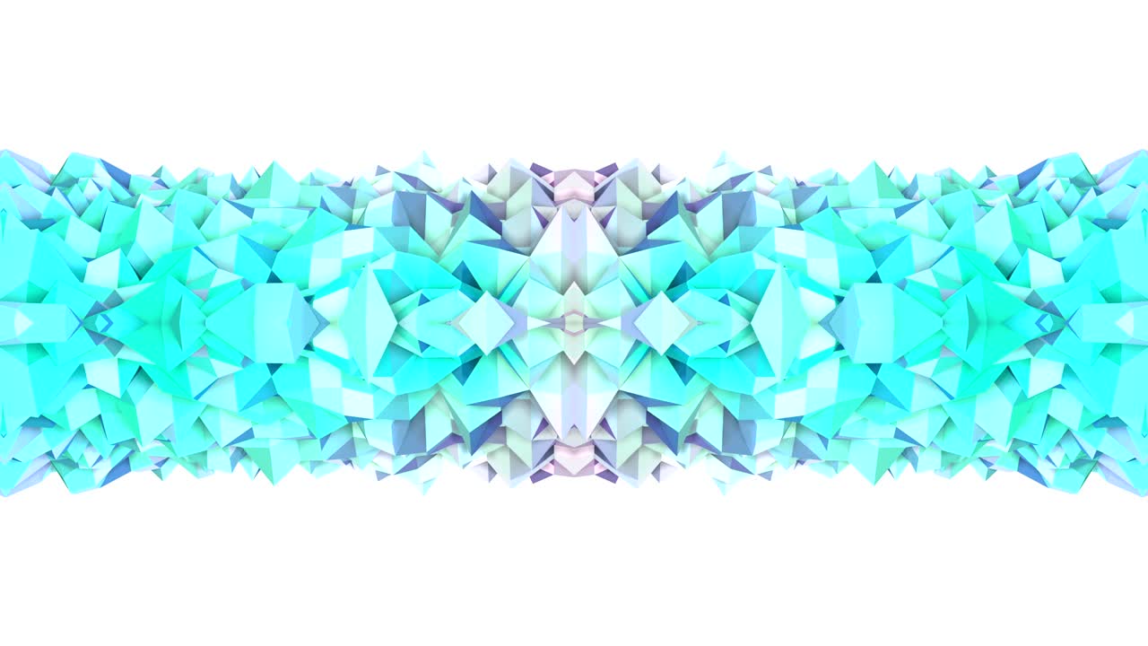 추상적인 간단한 3d 배경은 파란색 르키즈 그라디언트 색상으로, 현대적인 기하학적 배경 또는 칼레도스코프 효과의 수학적 환경으로 낮은 폴리 스타일입니다.