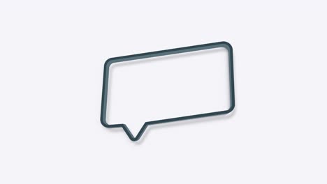 chat, speech bubble 3d icon animation on white background. 4k