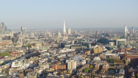 Wide-pan-left-view-aerial-establishing-shot-of-London