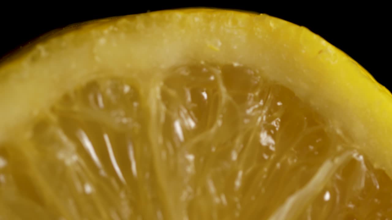 레몬 조각의 클로즈업