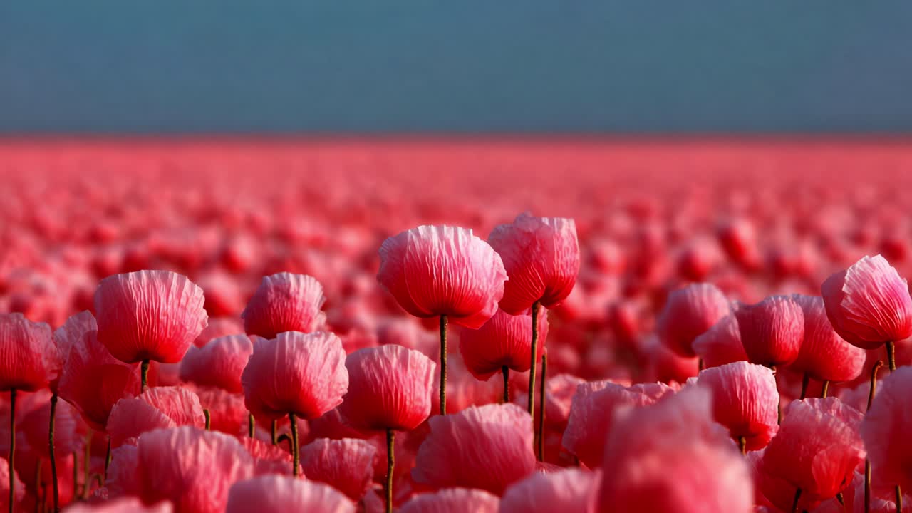 A Breathtaking Field of Vibrant Pink Flowers Spreading Across the Horizon, Capturing the Beauty of Nature in Full Bloom, Inviting Views and Inspiring Serenity for All Who Gaze Upon It