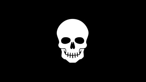 face skull icon vintage twitched bad signal animation.