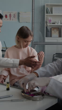 medical examination with patient and doctor