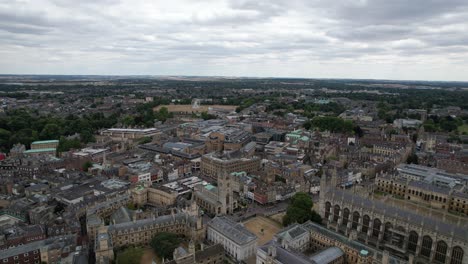 cambridge city centre england panning drone aerial view 4k footage