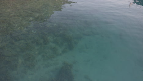 view of Crystal clear ionian sea in greece