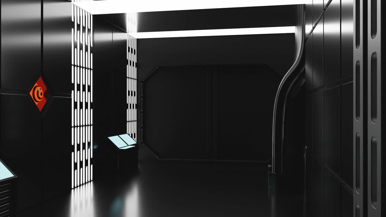 Interno futuristico di una nave spaziale