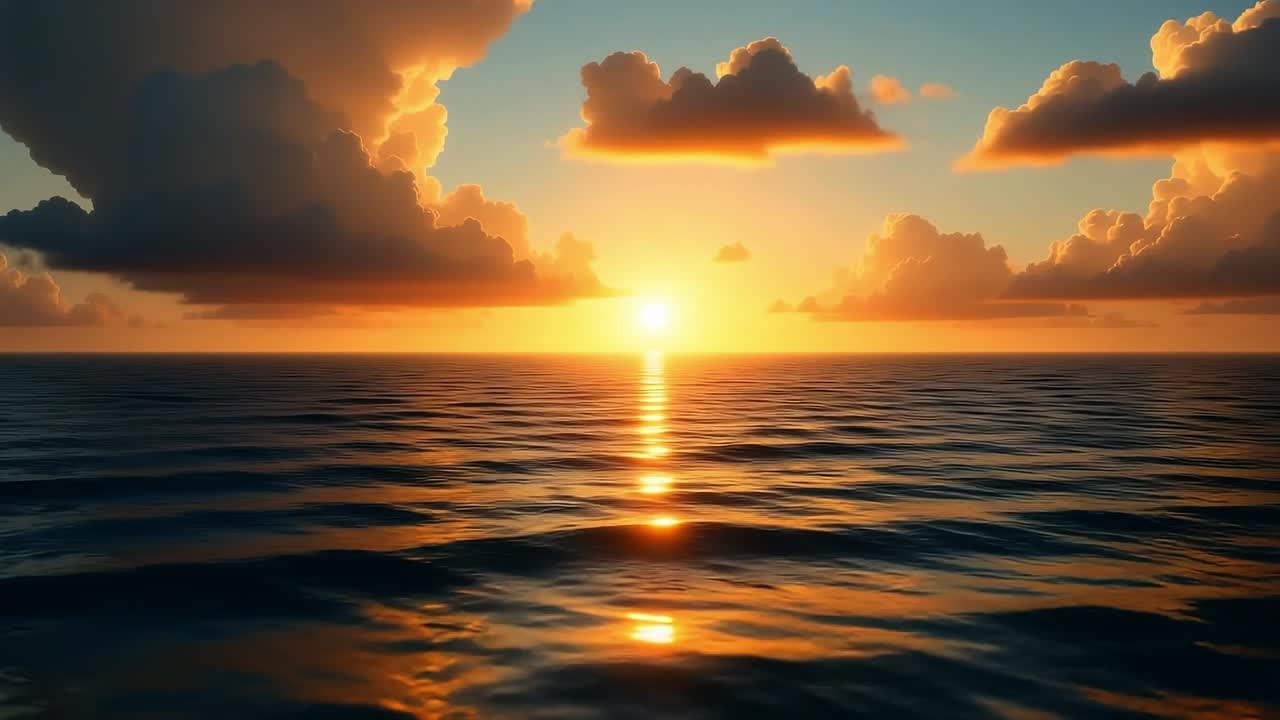 Beautiful sunset view from an open door. An open door reveals a stunning sunset over a calm ocean, with vibrant colors reflecting on the water's surface.