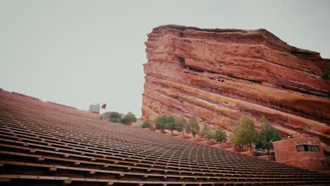 empty red rocks ampitheatre an overcast day facing north