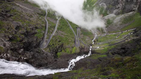 troll's path trollstigen or trollstigveien winding mountain road.