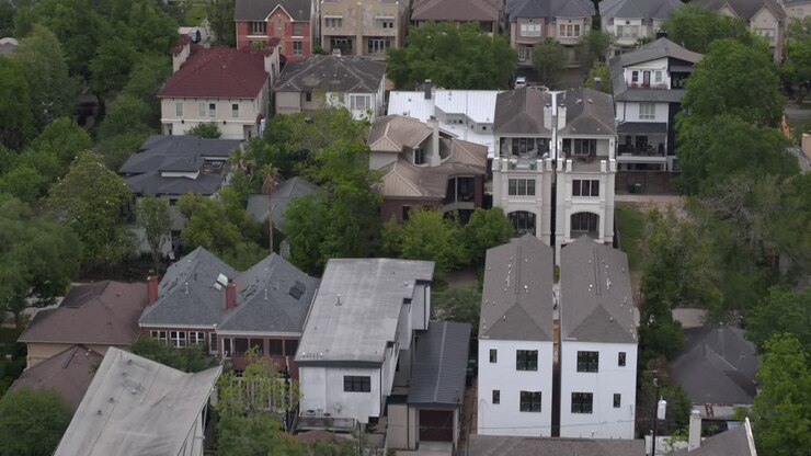 Fugleperspektiv af velhavende hjem i Houston, Texas