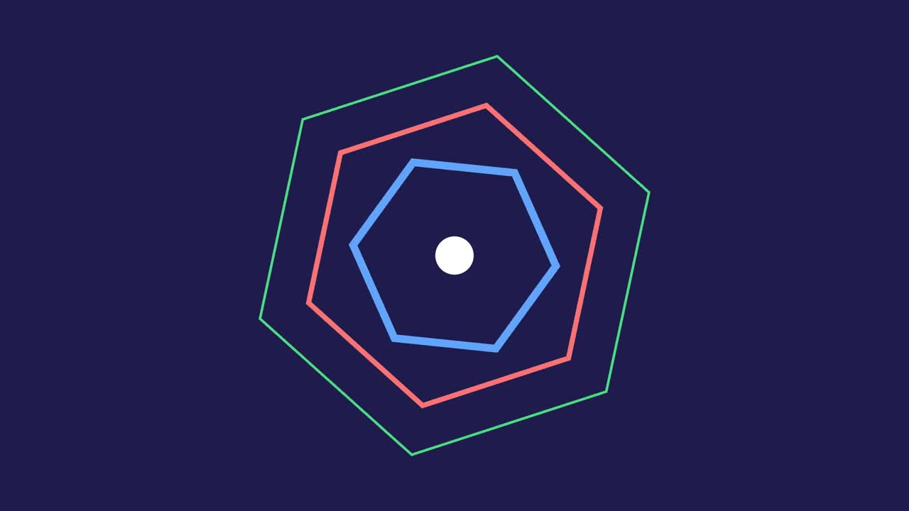 3D render of rotating polygon shapes with layered geometry on dark background creating abstract animation designed for design visuals, motion graphics and video overlays