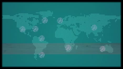 animación de la red de conexiones sobre el mapa del mundo