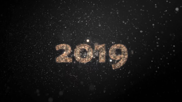 2019 scritto su fuochi d'artificio