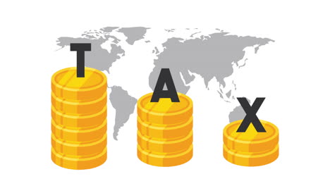 tax time coins with world planet