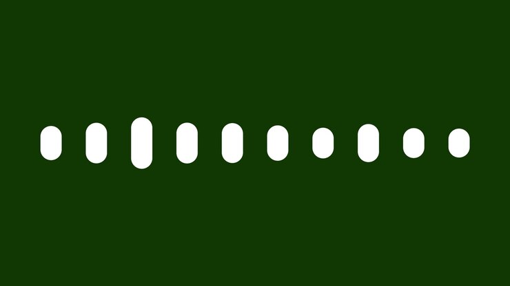 Animated White Sound Wave Equalizer on Dark Green Background