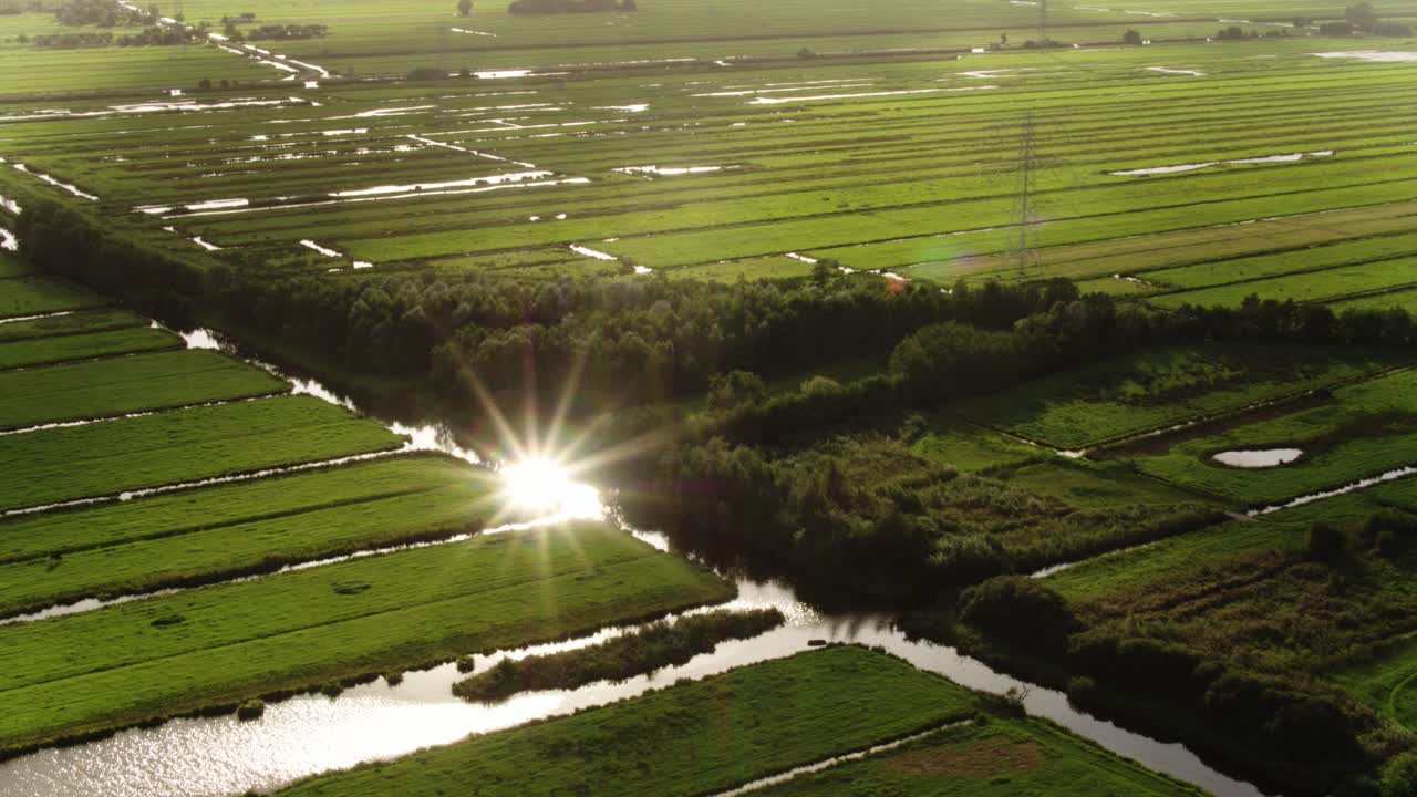 네덜란드 폴더의 공중 풍경