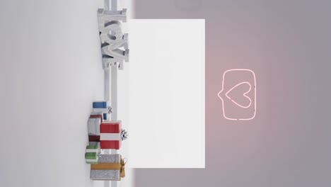 love-themed presentation stage white background mockup vertical