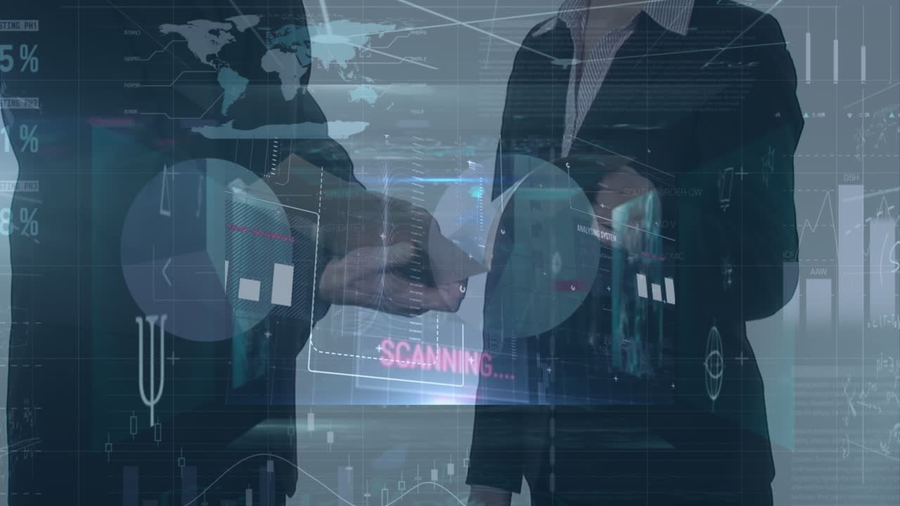 カーカシアのビジネスマンの中間層に対する金融データのアニメーション