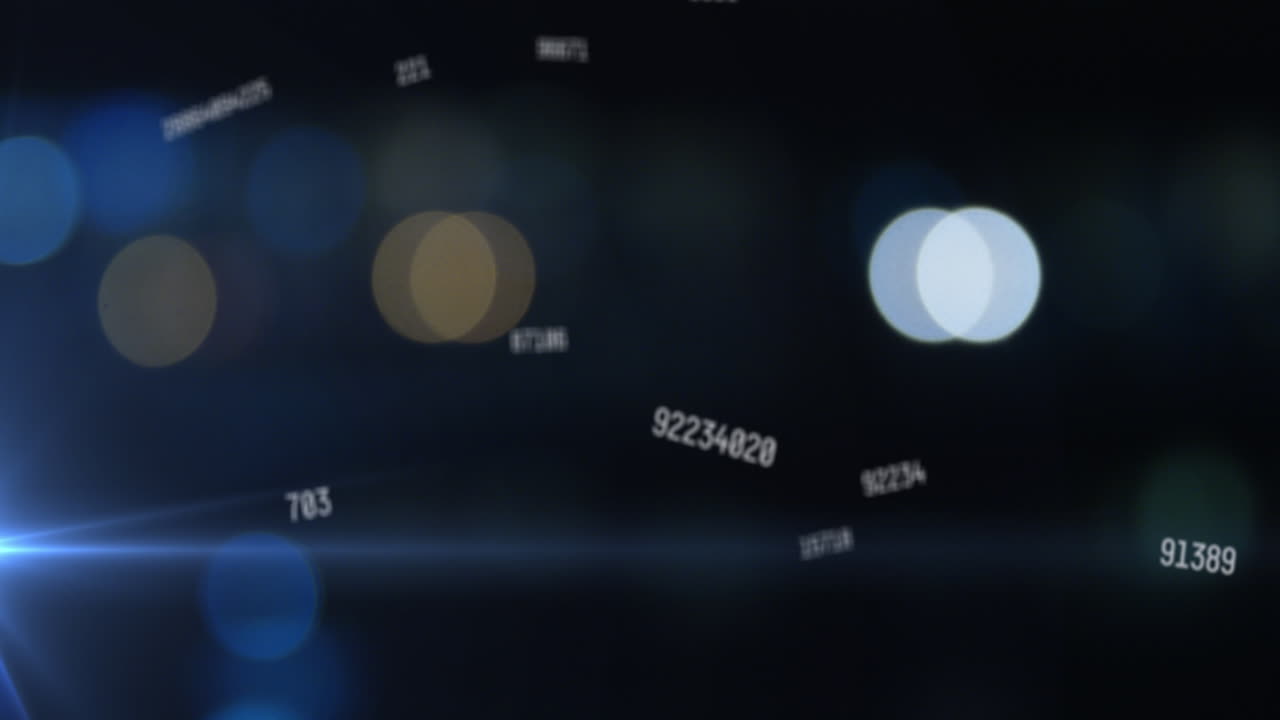 숫자 위에 있는 다채로운 점들의 애니메이션