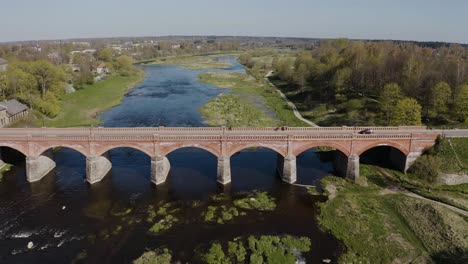 brick bridge over the venta river in kuldiga city