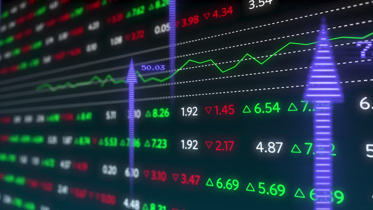 Animazione dell'elaborazione dati su sfondo nero