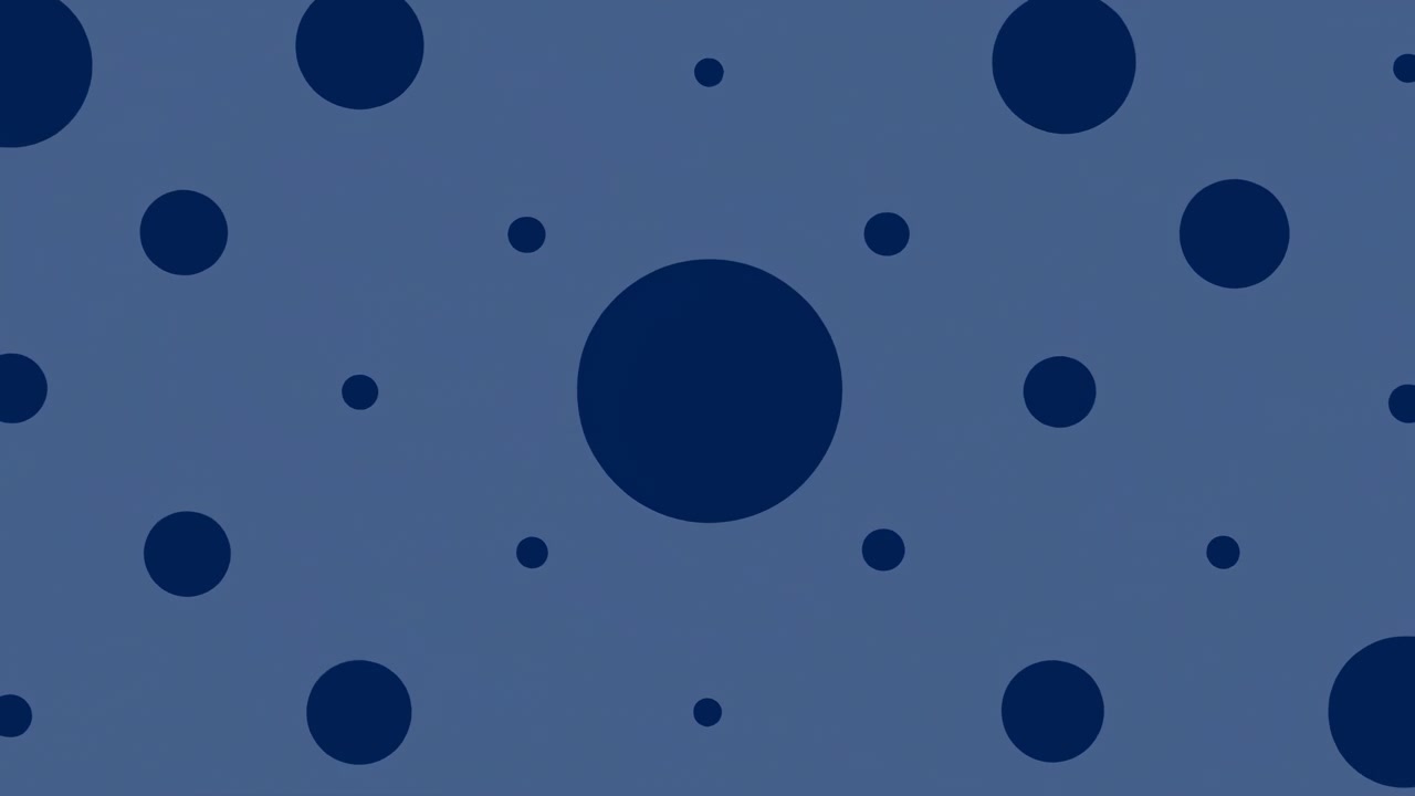 Fundo azul plano coberto com pontos circulares escuros espalhados em um padrão abstrato simples e repetitivo, uniformemente iluminado e preenchendo o quadro.