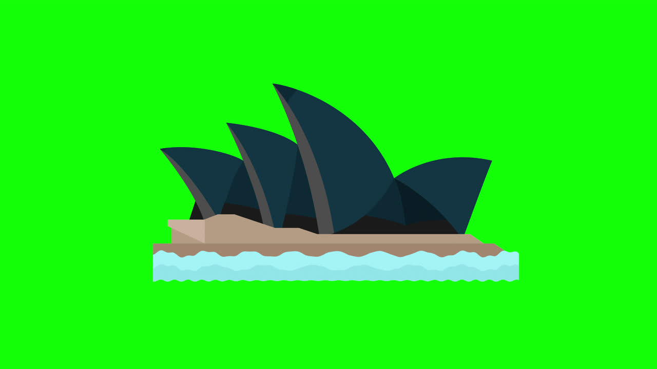 Premium stock video - Opera house icon animation. loop animation with ...