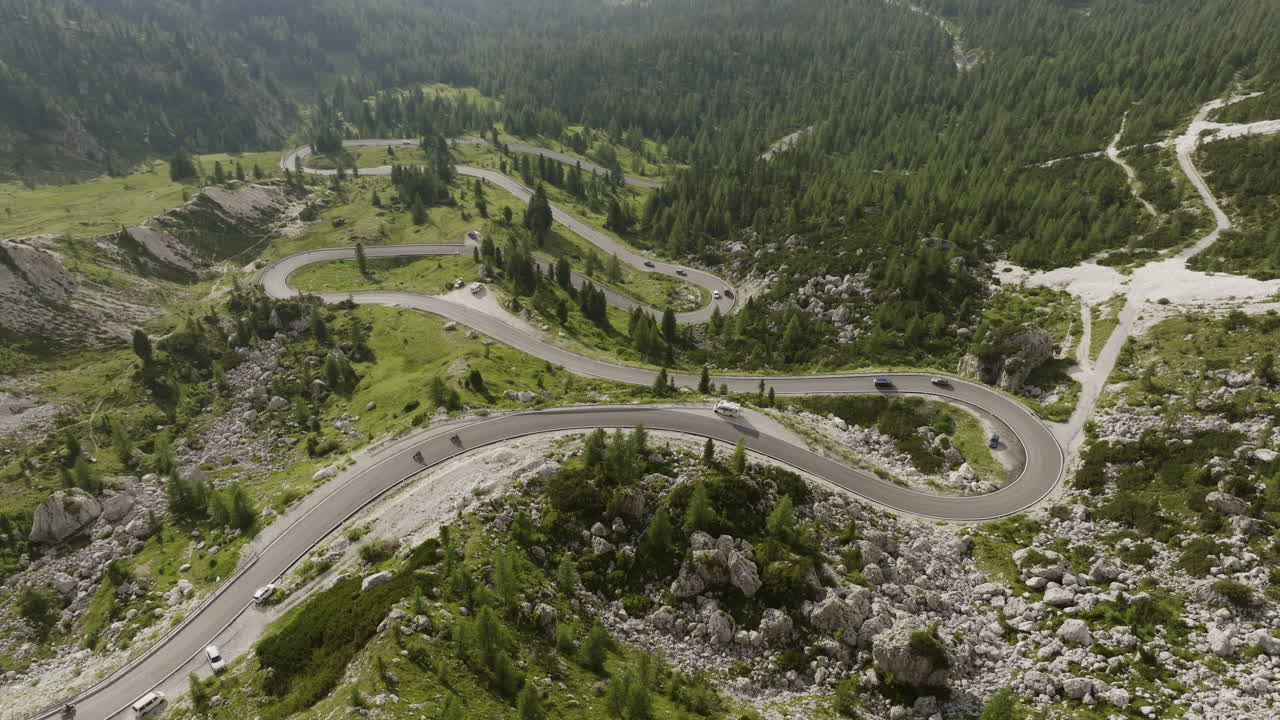 Serpentine Mountain Road in the Alps