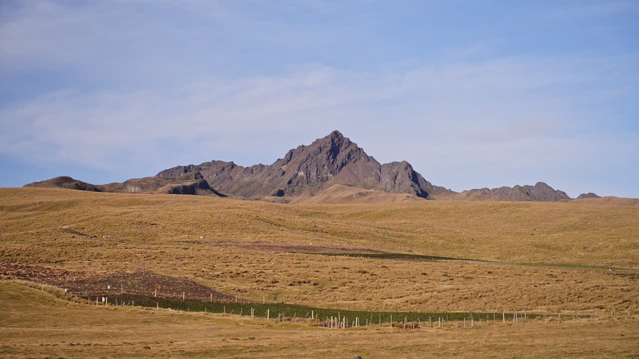 Summer Landscape At The Rocky Mountains And Green Hills Under The Blue Sky In Cotopaxi National Park, Ecuador, South America